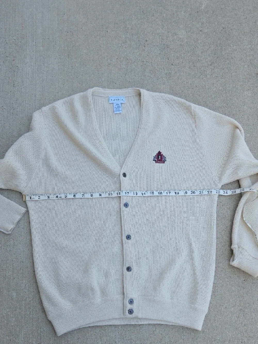 IZOD Vintage Button-Up V-Neck Cardigan Sweater Sz Lg